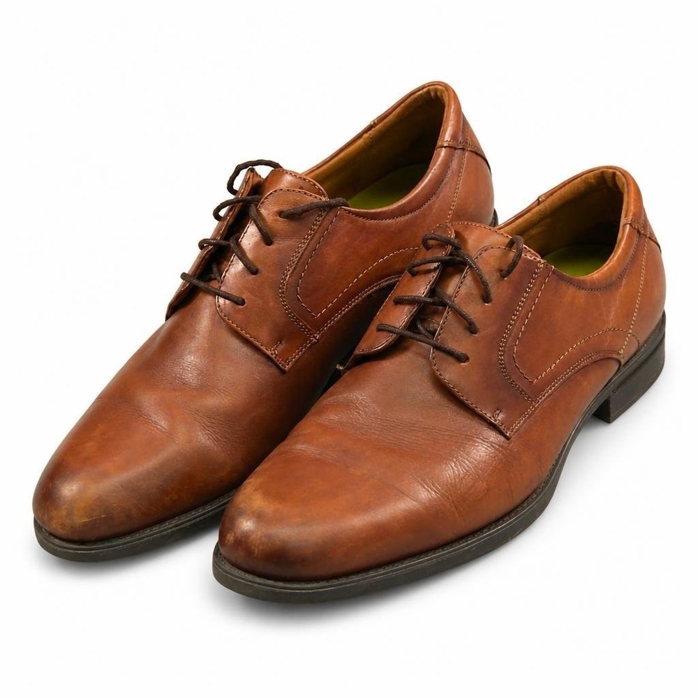 Florsheim Midtown Plain Toe Oxford Derby Mens 13D Cognac Leather 12135-221